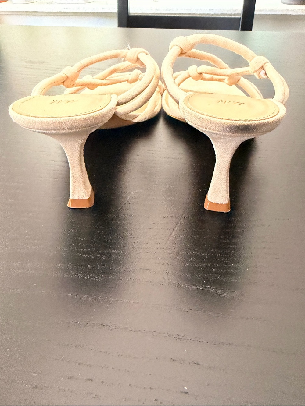 H&M Cream Knot-Strap Heeled Sandals kitten heels Size 8 - Picture 3 of 11